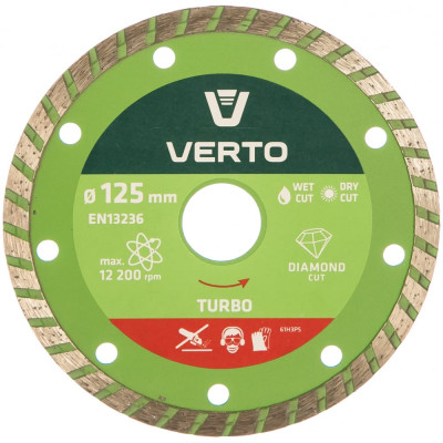 Verto диск алмазный, 125x22.2мм, turbo 61h3p5