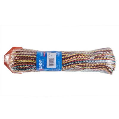 Tech-krep шнур вязаный пп 8 мм с серд., универс., цветной, 20 м 139950