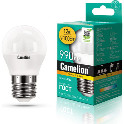 Светодиодная лампа Camelion LED12-G45/830/E27 13694