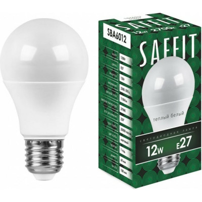 Светодиодная лампа SAFFIT SBA6012 12W 230V E27 2700K 55007
