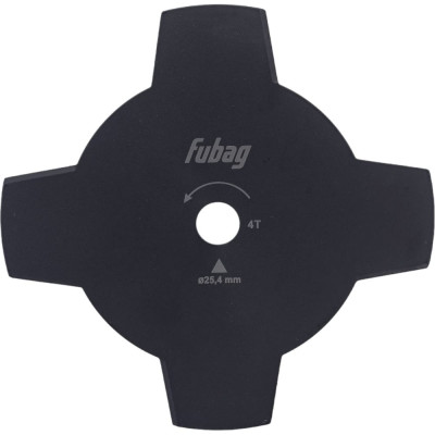 Fubag триммерный диск 4 лопасти, внешний диаметр 255мм, посадочный диаметр 25.4мм, толщина 1.6мм 38740