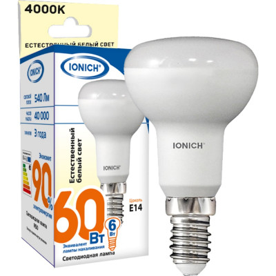 Светодиодная лампа акцентного освещения IONICH ILED-SMD2835-R50-6-540-230-4-E14 0169 1527