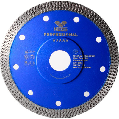 Сплошной алмазный диск KEOS Professional DBP04.125