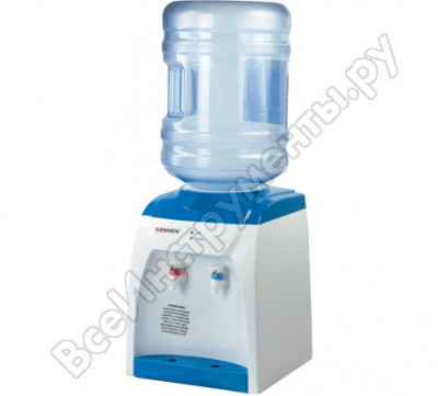 Sonnen кулер для воды ts-02, настольный, нагрев/без охлаждения, 2 крана, белый/синий, 452416