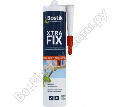 Bostik xtra fix монтажный клей прозрачный 310мл 30611795