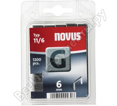 Novus скобы плоские 1200 шт. для степлера,1,25x11,3x6 мм ; 11/6 042-0384