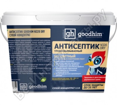 Goodhim антисептик сухой конц. для наружных и внутренних работ бесцветный n320 dry, 4,5 кг 58681