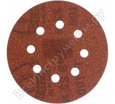 Klingspor шлиф-круг на липучке для обработки древесины/металла с отверстиями ф125мм р100 8 отв 89491