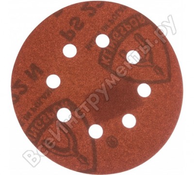 Klingspor шлиф-круг на липучке для обработки древесины/металла с отверстиями ф125мм р220 8 отв 90758