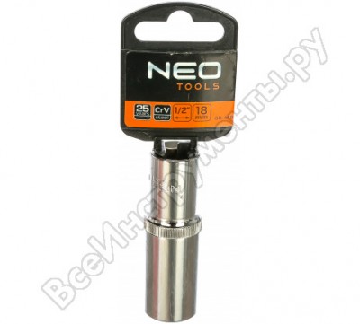 Neo tools головка сменная 6-гранная длинная 1/2 18 мм 08-468