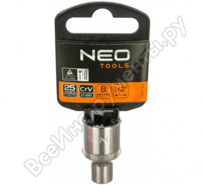 Neo tools головка сменная spline 1/2 8 мм 08-580