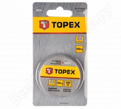 Topex припой оловянный 60%sn, проволока 1.5 мм,100 г 44e532