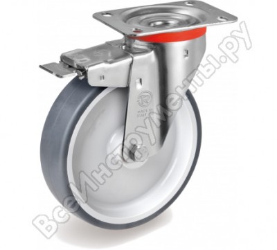 Tellure rota колесо серая резина поворотное 716601 /80мм70кг/
