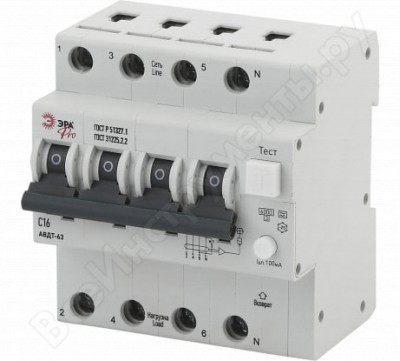 Автоматический выключатель дифференциального тока ЭРА NO-902-00 Б0031850