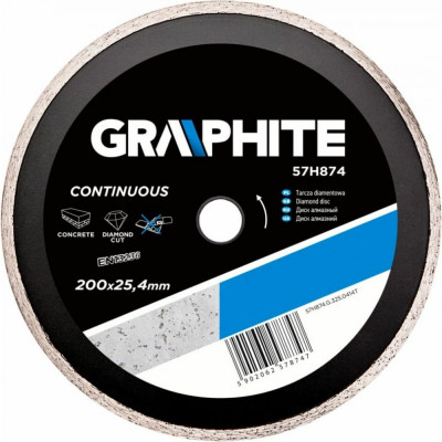 Graphite диск алмазный 200 x 25.4мм сплошной 57h874