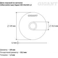 Отрезной диск по металлу Gigant C41/125-1,2