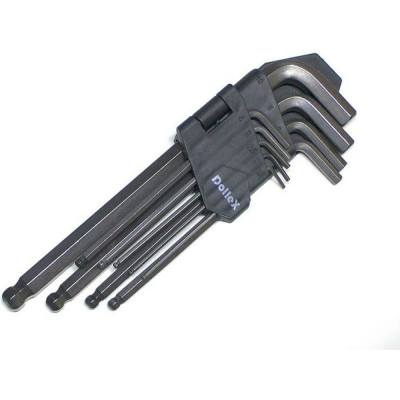 Dollex набор ключей г-образных 9 шт. 1,5-10 мм с шаром, l=180mm shb-009