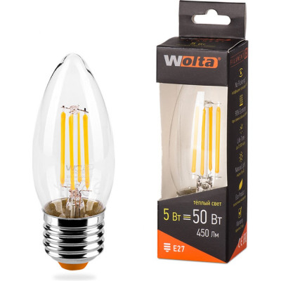 Светодиодная лампа Wolta LED FILAMENT 25YCFT5E27