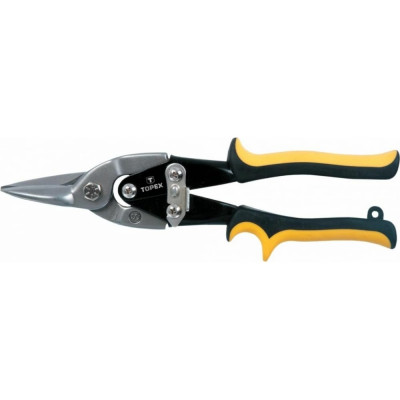 Topex ножницы по металлу 250 мм, двухкомпонентные рукоятки, сталь crv, губки с индукционной закалкой. 01a427