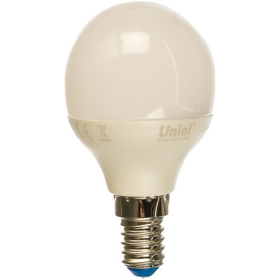 Светодиодная лампа Uniel LED-G45-6W/WW/E14/FR/MB PLM11WH UL-00002375