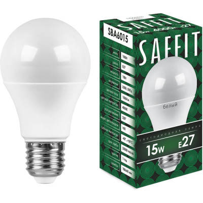 Светодиодная лампа SAFFIT E27 15W 4000K SBA6015 55011