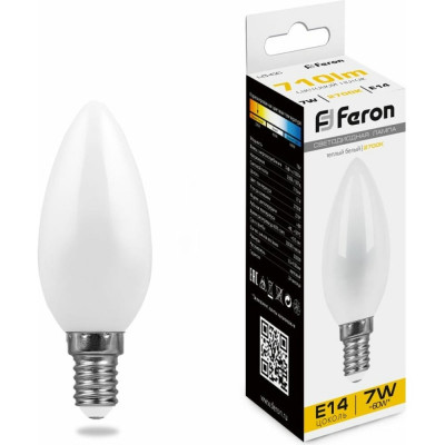 Светодиодная лампа FERON LB-66 7W 230V E14 2700K матовая 25785
