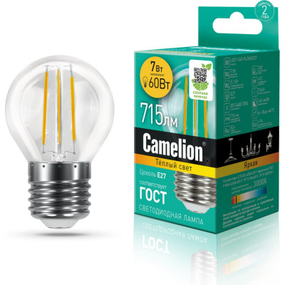 Светодиодная лампа Camelion LED7-G45-FL/830/E27 13457