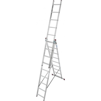 Алюминиевая трехсекционная лестница Krause Corda 3х9 010391