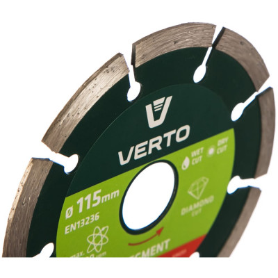 Verto диск алмазный, 115x22.2мм, сегментный, 61h2s1