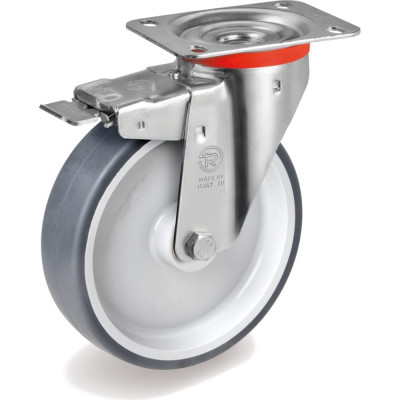 Tellure rota колесо серая резина поворотное 716601 /80мм70кг/