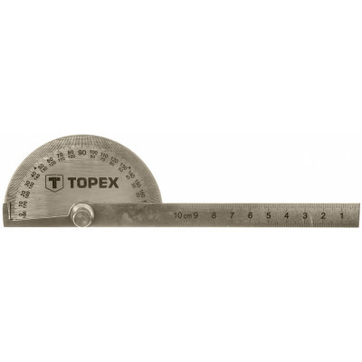Topex угломер с линейкой 100 мм, нержавеющая сталь 31c700