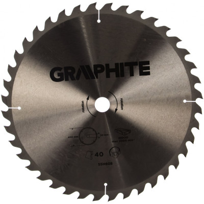 Graphite диск отрезной 400x30 мм, 40 зубьев 55h608