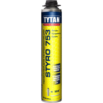 Tytan professional styro 753 gun клей для наружной теплоизоляции 750мл 77961