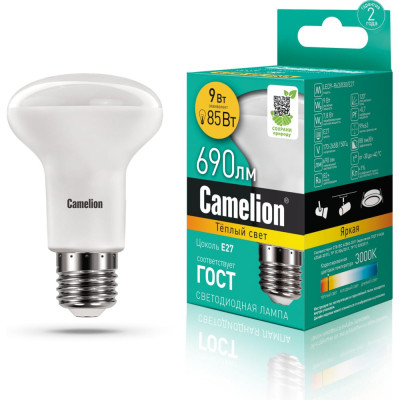 Светодиодная лампа Camelion LED9-R63/830/E27 13476