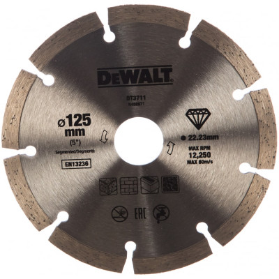 Сегментированный алмазный диск по стройматериалам Dewalt DT 3711