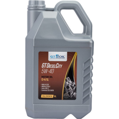 Масло GT OIL Diesel City SAE 5W-40 API CI-4/SL 8809059408278