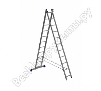 Алюмет лестница двухсекционная универсальная алюминиевая. серия h2 5211