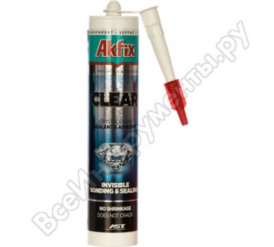 Akfix клей-герметик allbond clear на основе ms полимера 35 шор, прозрачный, 290 мл ams00