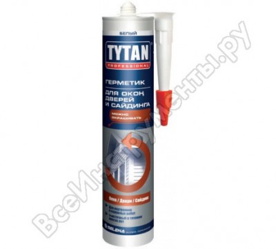 Tytan professional герметик силиконакриловый для окон, дверей, сайдинга белый 310мл 35593