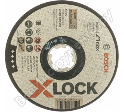 Bosch x-lock отрезной диск expert for inox 125x1.6x22.23 прямой 2608619265