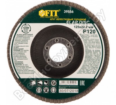 Наждачный лепестковый диск для УШМ FIT IT 39556