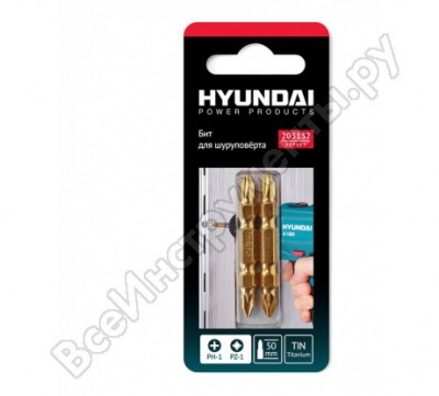 Hyundai биты для шуруповертов ph-1*pz-1 50mm 2шт /50/500/ 203132