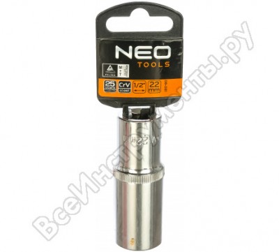 Neo tools головка сменная 12-гранная длинная 1/2 22 мм 08-081