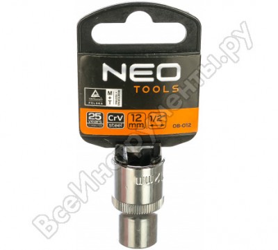 Neo tools головка торцевая 6-гранная superlock 12 мм 1/2