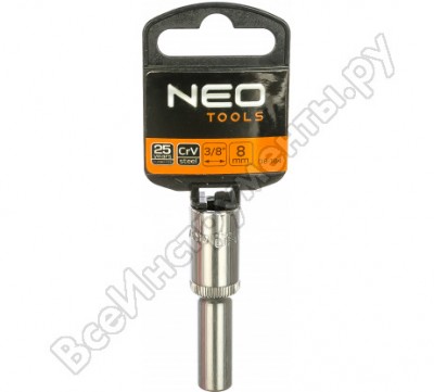 Neo tools головка сменная 6-гранная 3/8 длинная 8 мм 08-184