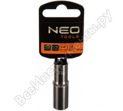 Neo tools головка сменная 6-гранная длинная 1/4 12 мм 08-497