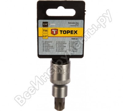 Topex головка сменная torx 1/2 t55 x 60 мм 38d808