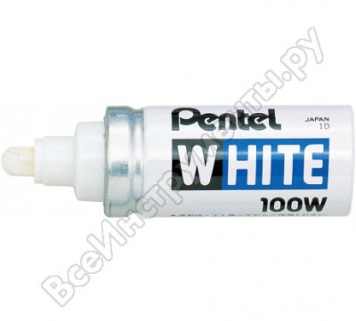 Pentel маркер перманентный white, короткий корпус, белый 6.5 мм x100w