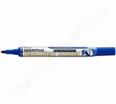 Pentel маркер перманентный с жидкими чернилами и кнопкой подкачки чернил maxiflo пулеобразный наконечник, синий, 4.5 мм nlf50-c