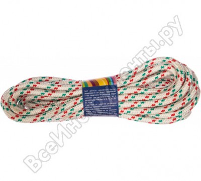 Шпагат шнур полипр фалового плетения зеленый с сердечником d 14мм 10 м 61012804